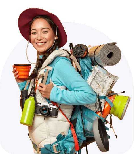 Viaggiatrice con zaino
